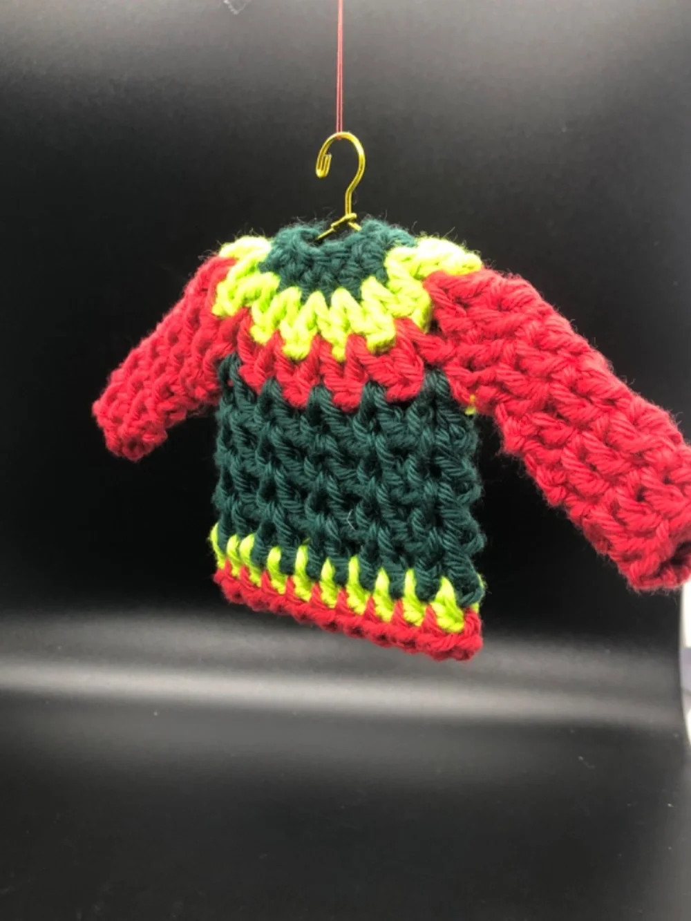 Mini Crochet Sweater Ornament, Gift Tag, Bag Accessory